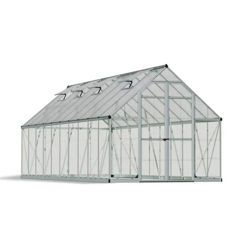 Canopia Cristalwall växthus 14.8 m² Silver Aluminium
