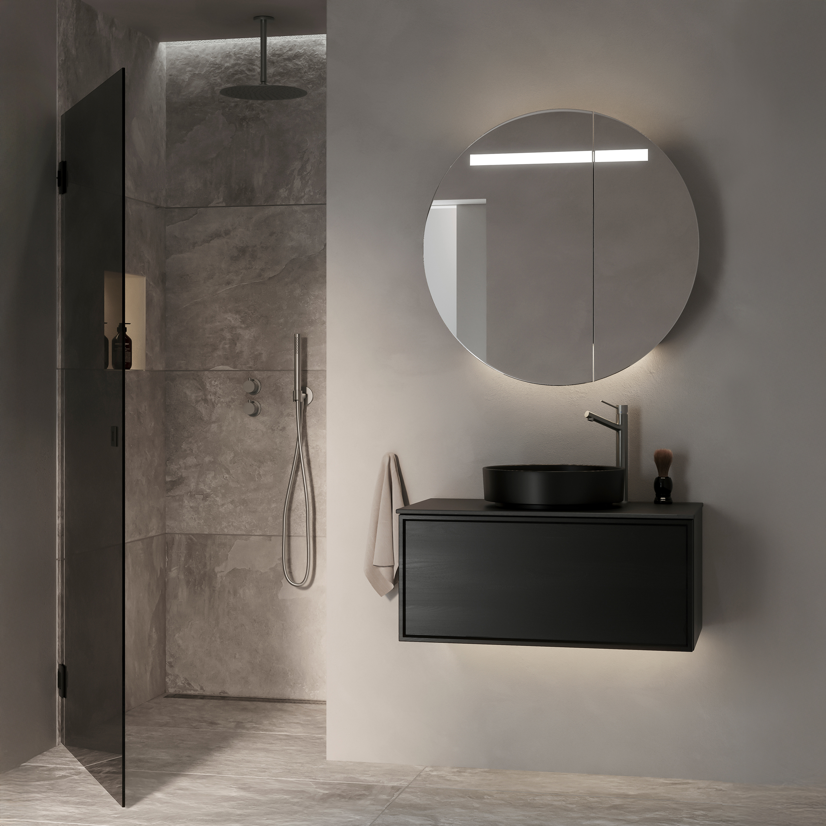 AIR Wood 80,Black Oak, Helfront med 2 lådor,796x350x450 Black Oak