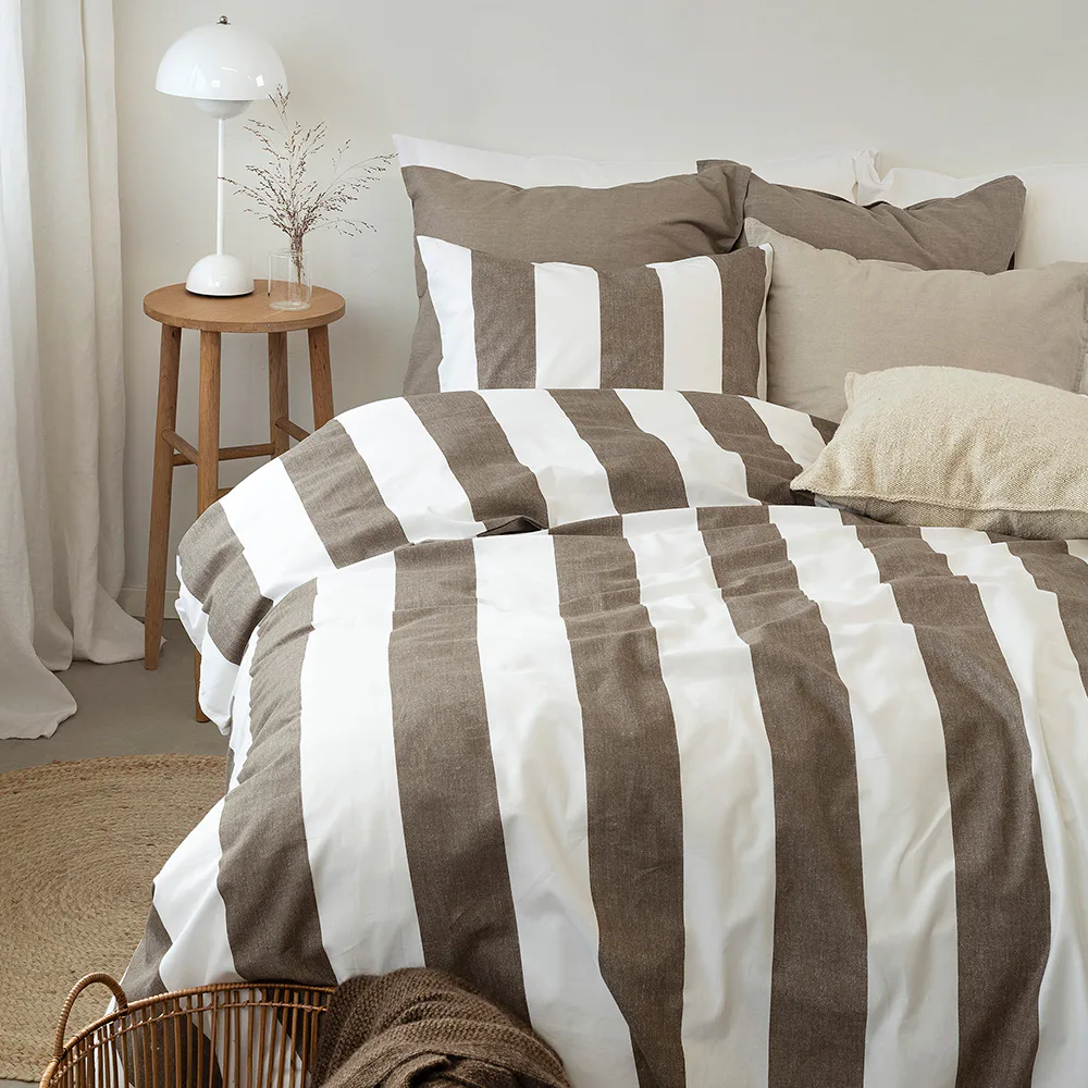 2-Dels Set Block Stripe Brun Brun