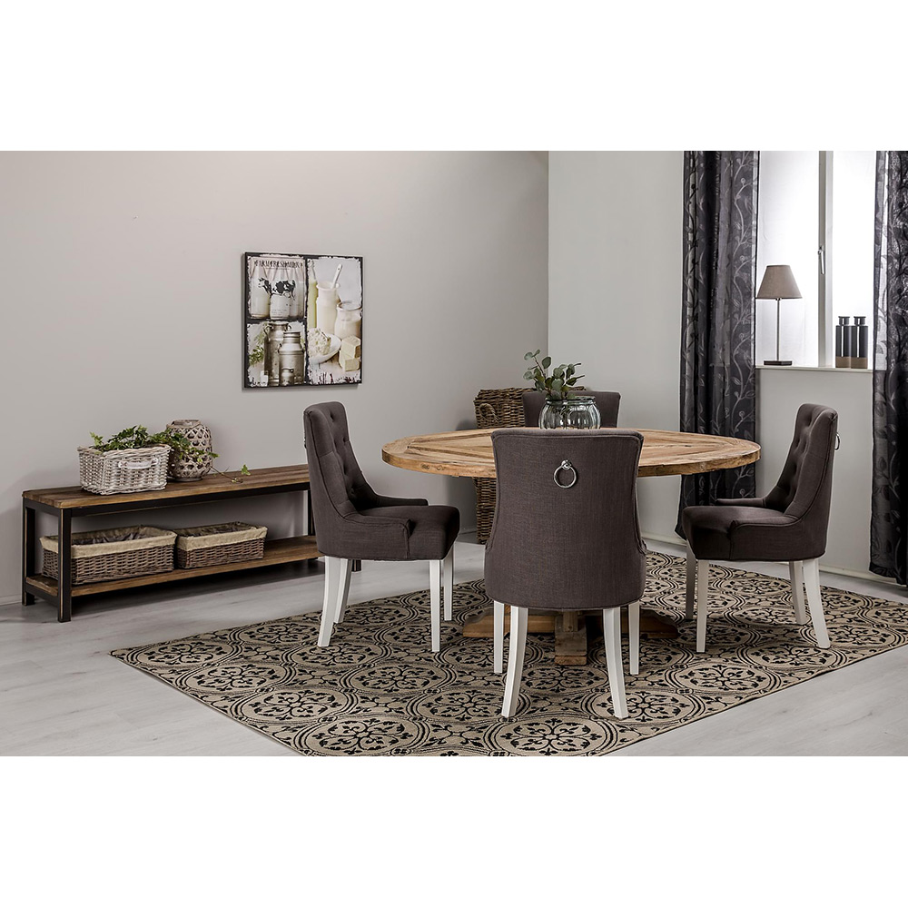 Matgrupp In Living Lyon Ø150 cm Rund Natur med 4 st Viktoria Stolar