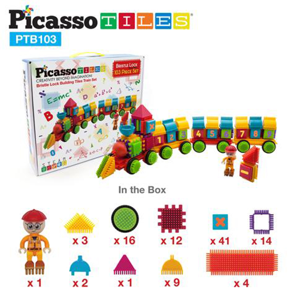 Byggbitar Picasso Tiles Bristle Blocks 103 Bitar Tåg