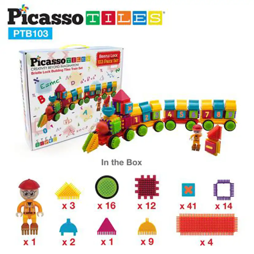 Byggbitar Picasso Tiles Bristle Blocks 103 Bitar Tåg