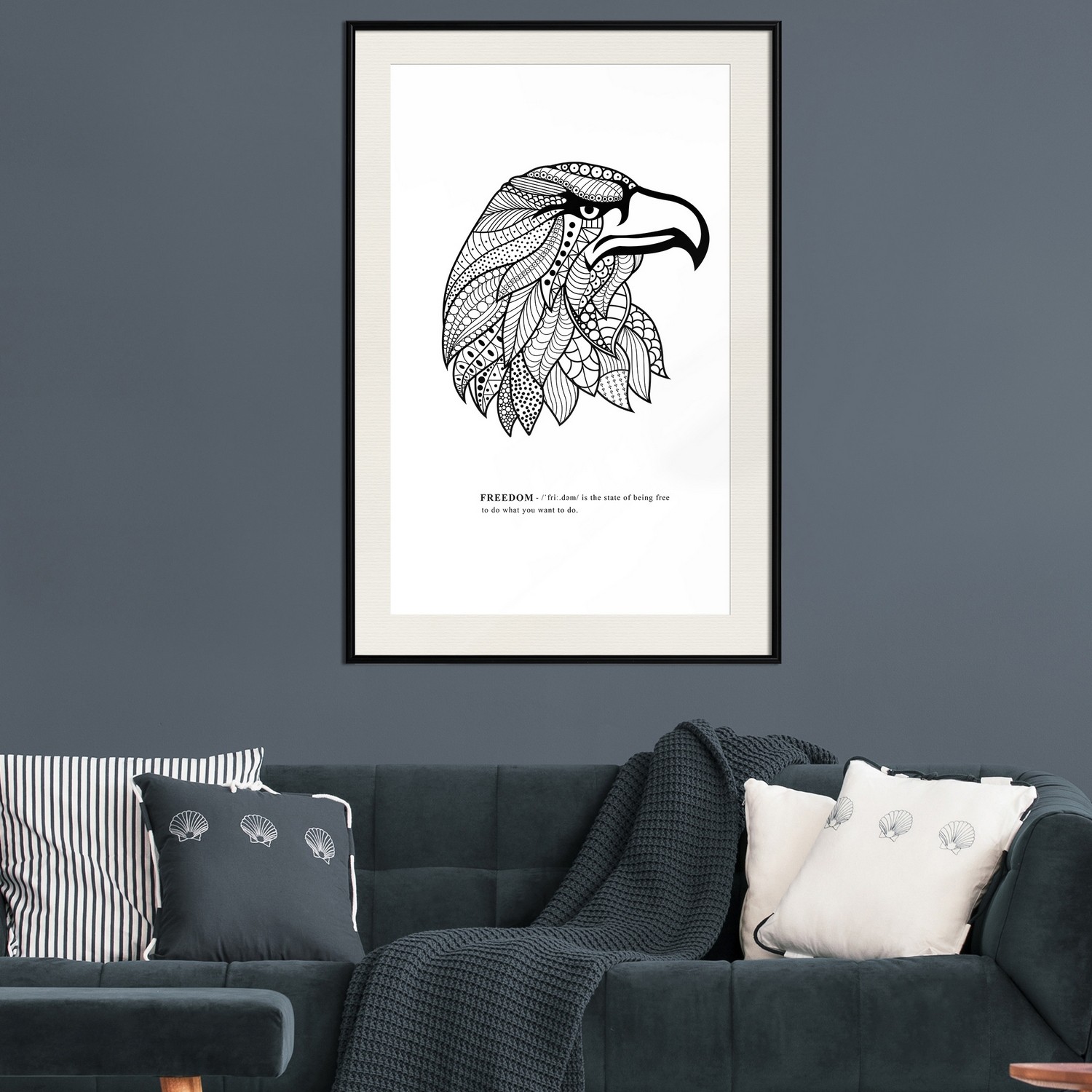 Affisch - Eagle of Freedom [Poster] 20x30 Svart ram med passepartout, 20x30 cm