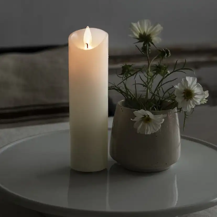 Vaxljus 5x17,8 cm LED vitt HxB: 127x50 mm