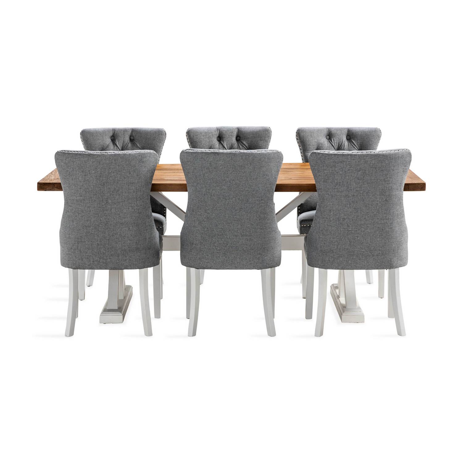 Matgrupp Bloomington Lyon Rektangulärt Matbord 200-290 cm Förlängningsbartt med 6 Bergviken Matstol