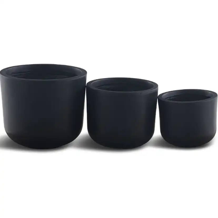 Kruka Lyfco Rund Svart 3-pack