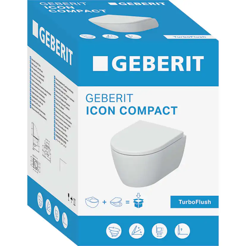Vägghängd Toalettstol Geberit iCon Rimfree Turboflush Kompakt