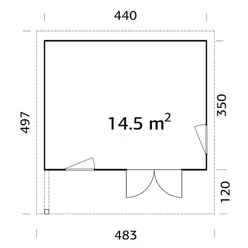 Trädgårdshus Palmako Grace 15,4 m2