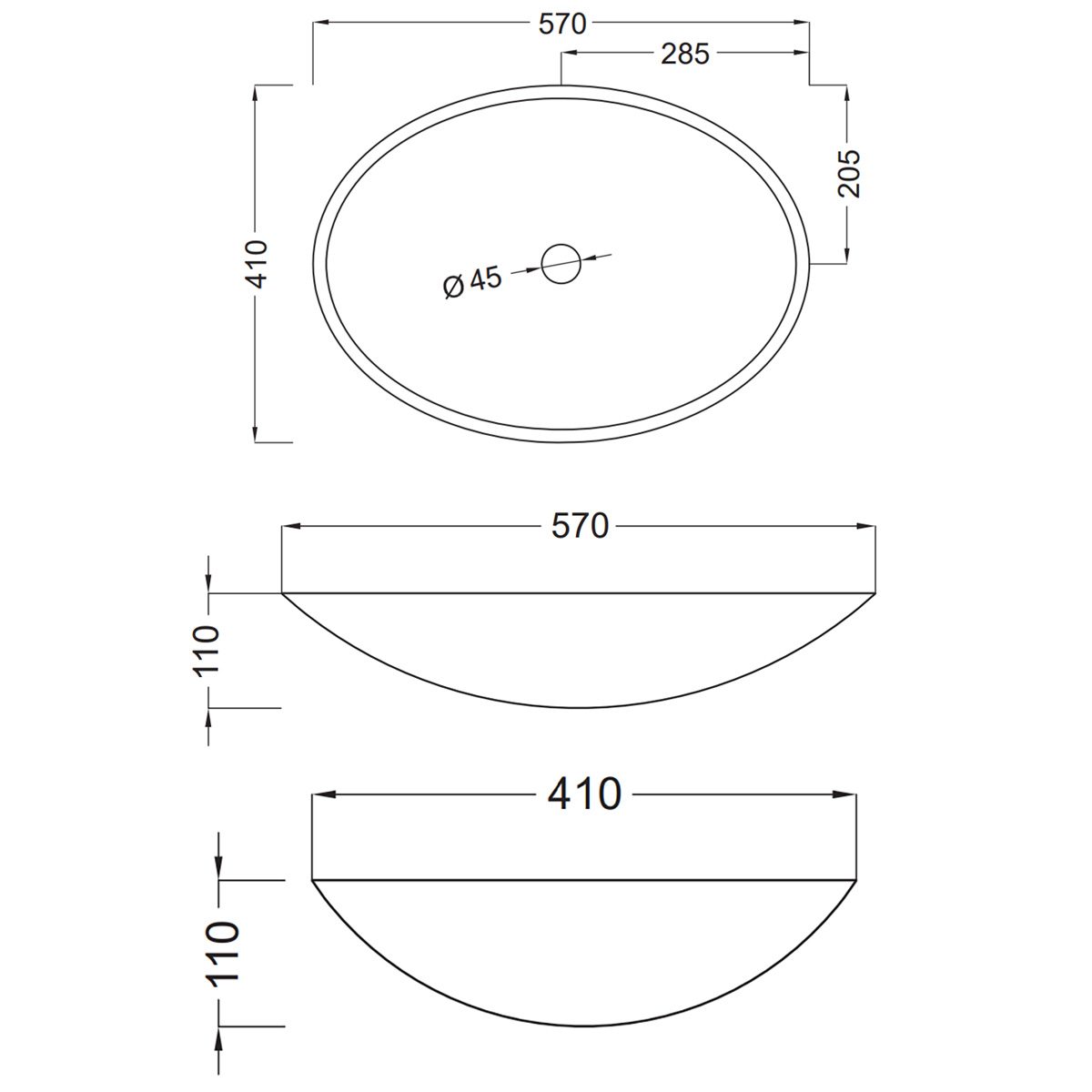 Tvättställ Tenfors Solid Surface Oval