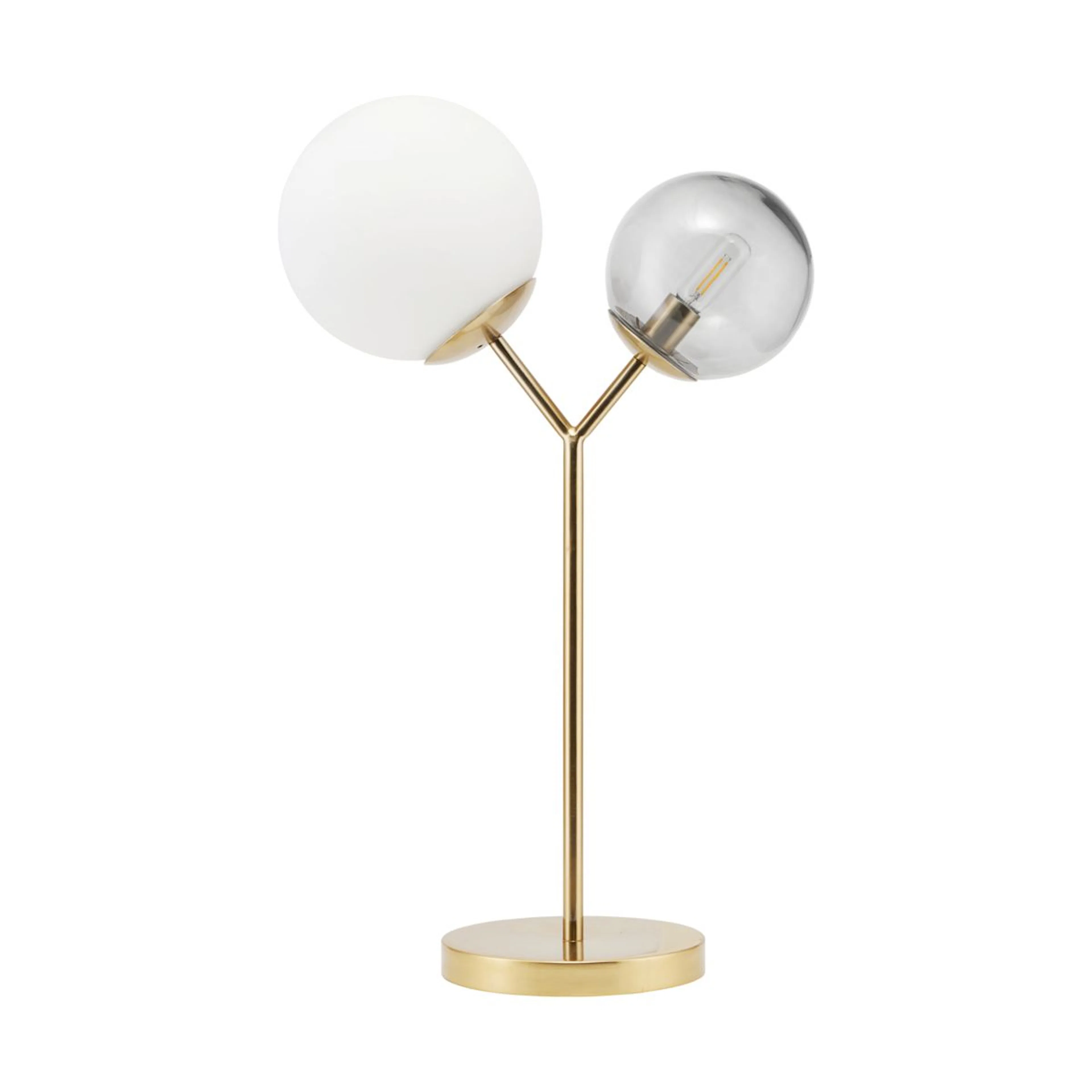 Twice bordslampa Grå/Vit/Mässing
