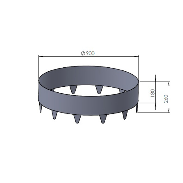 Trädring Skotte Garden Svart 26cm Hög ⌀90 cm