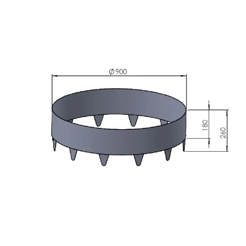 Trädring Skotte Garden Svart 26cm Hög ⌀90 cm