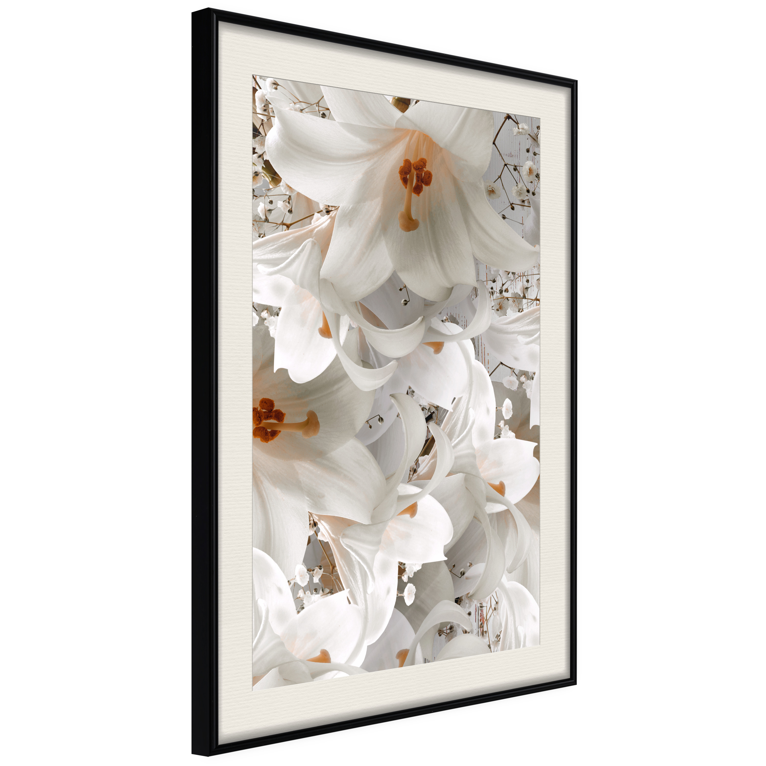 Affisch - White Blow [Poster] 40x60 Svart ram med passepartout, 40x60 cm