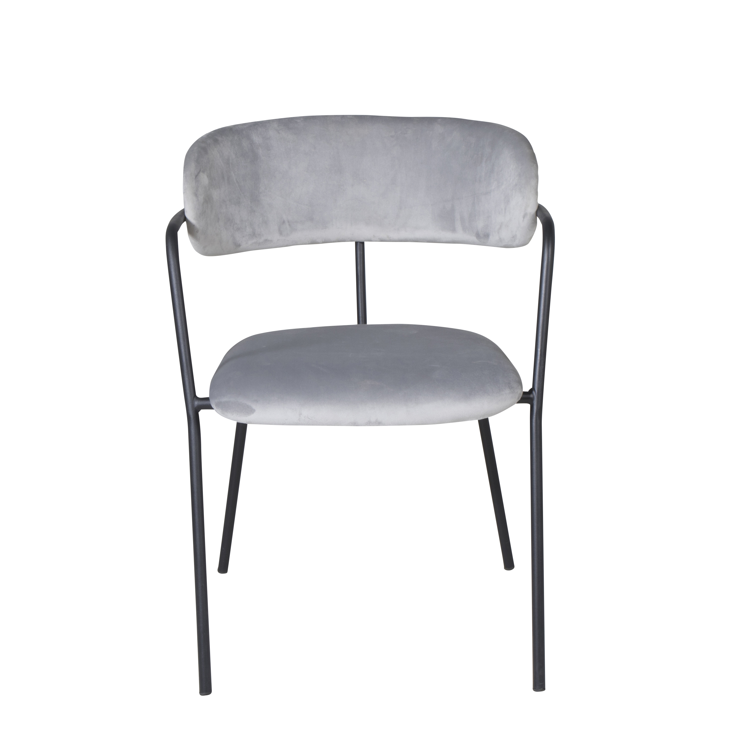 Arrow armchair - Black Legs - Grey Velvet Grå/Svart