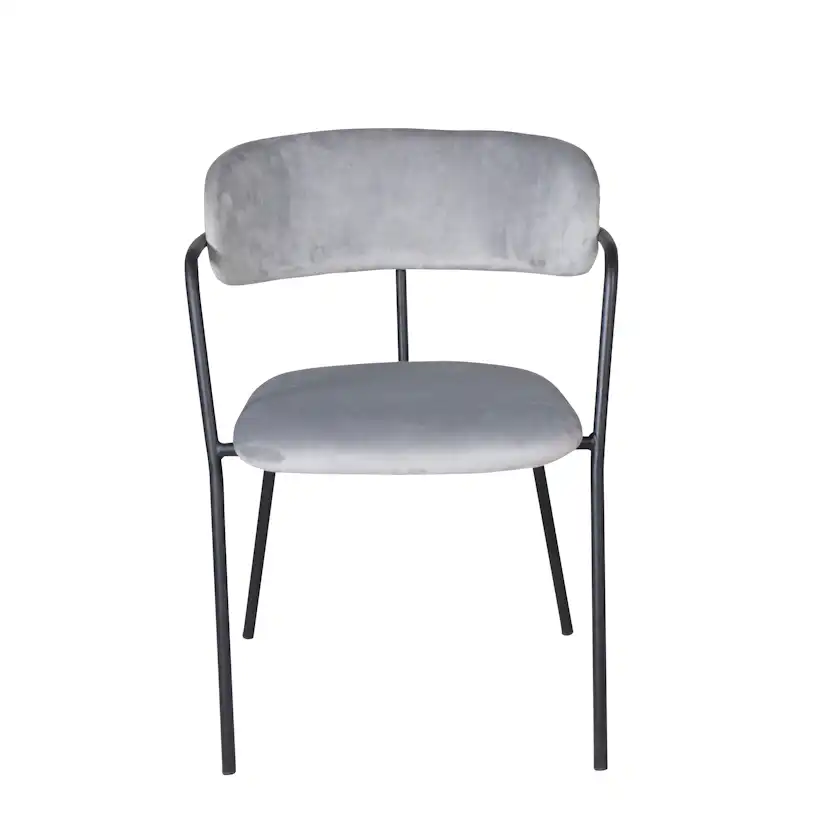 Arrow armchair - Black Legs - Grey Velvet Grå/Svart