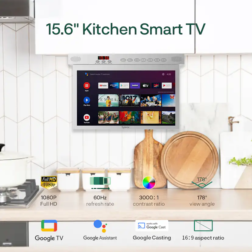 Sylvox 15.6" Kitchen under cabinet TV Wood color Trä