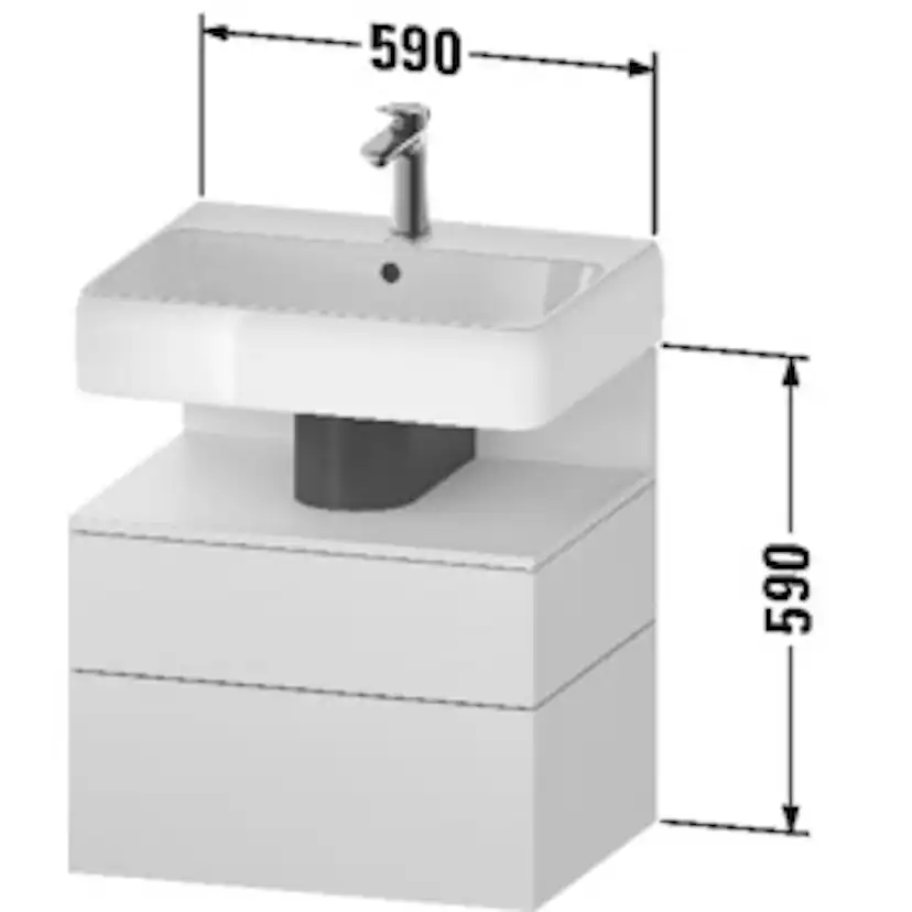 Tvättställsskåp Duravit Qatego med Tvättställ, Lådor och Belysning