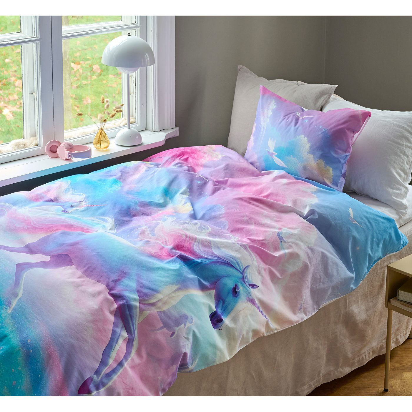 Påslakanset Enkelsäng Borganäs of Sweden 2-Dels Set Unicorns Multi