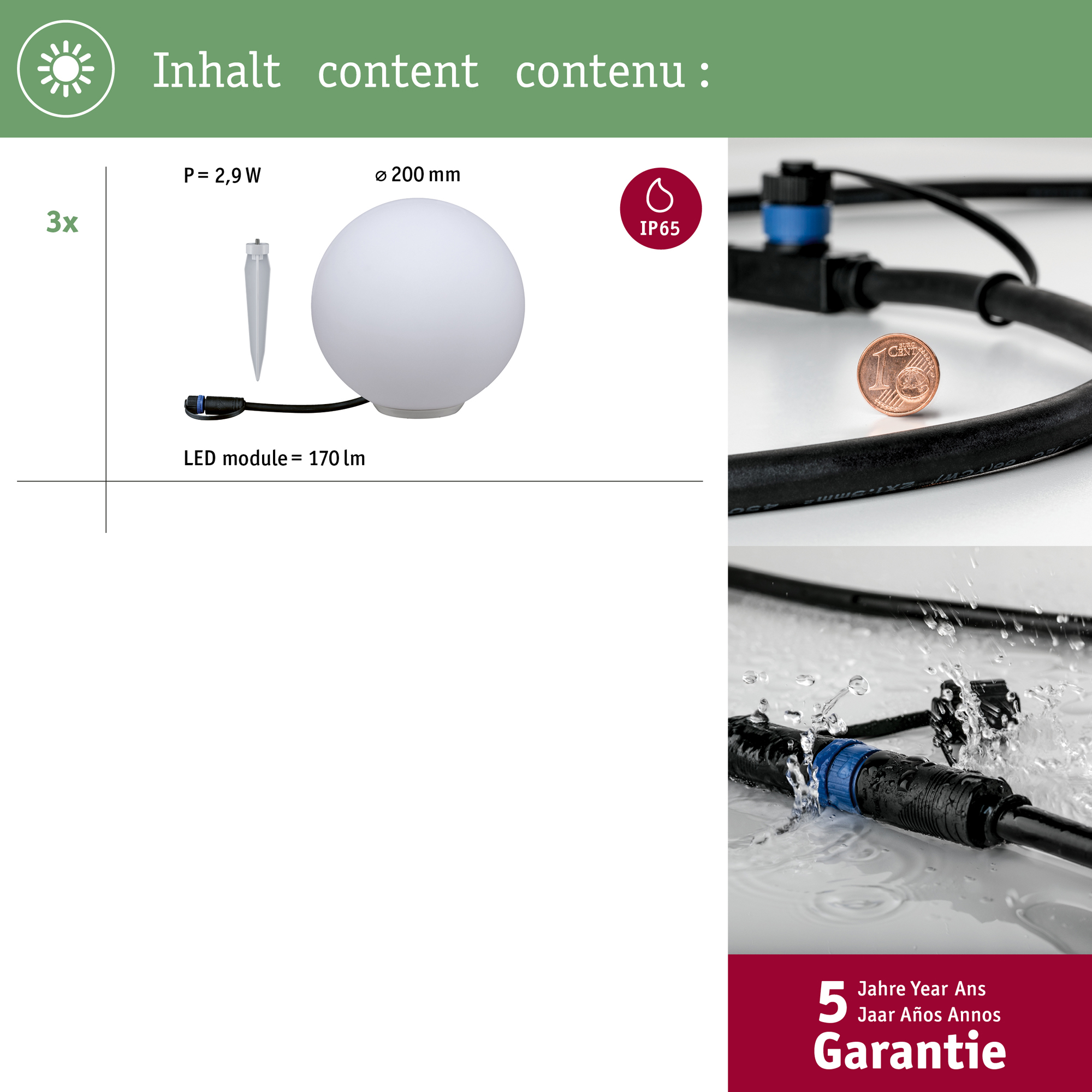 Dekorationsljus LED Paulmann Globe Plug & Shine Smart Home Zigbee 3.0 IP65 24V