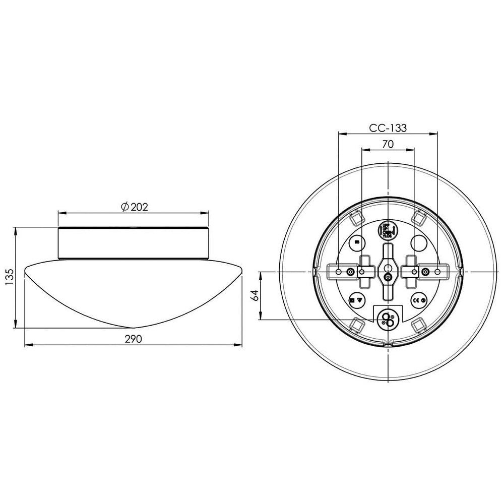 Vägg-/Taklampa Ifö Electric Solhem IP44 Rak 12W LED