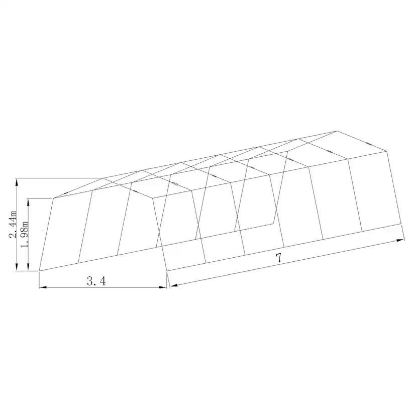 Garagetält Timco G500 3,4 x 7 x 2,2 m Grå