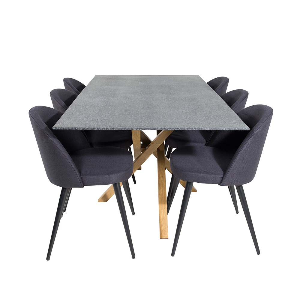 Matgrupp Venture Home Piata med 6 Valentina Stolar Polyestertyg