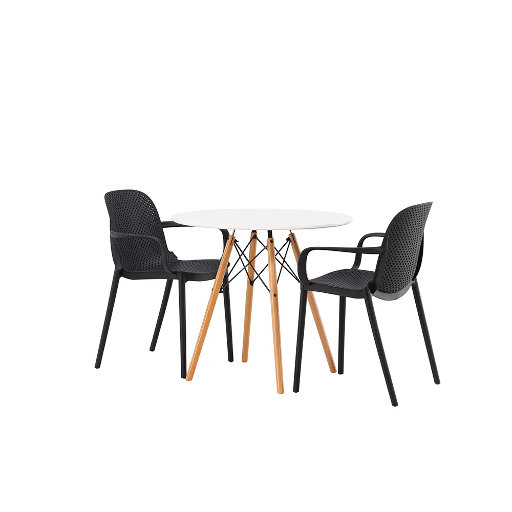 Matgrupp Venture Home Danburi Ø 60 cm med 2 Baltimore Stolar