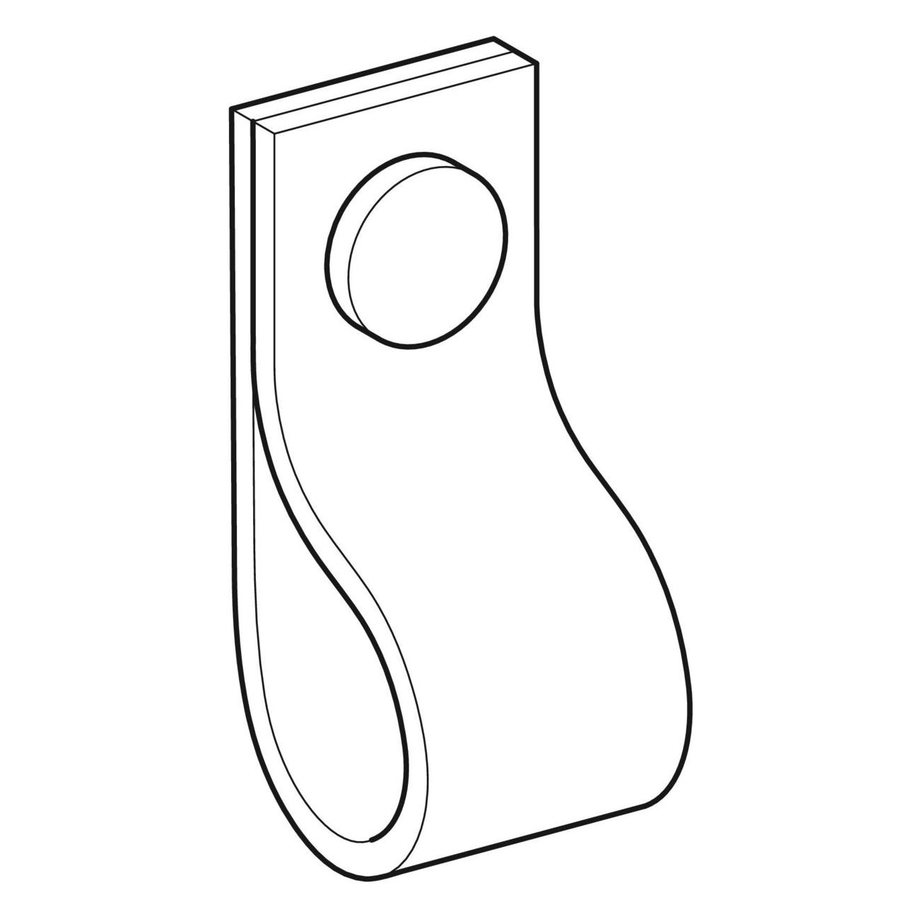 öglehandtag: B=2.5cm, H=6.5cm, Svart/Mattförkromat lackerad Svart/Krom