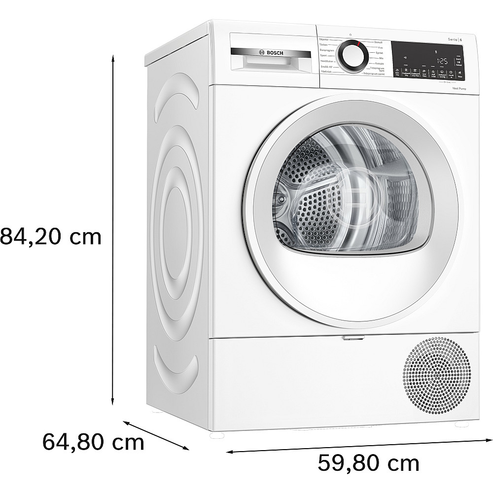 Värmepumpstumlare Bosch Serie 6 WQG2320LSN Energieffektiv Vit