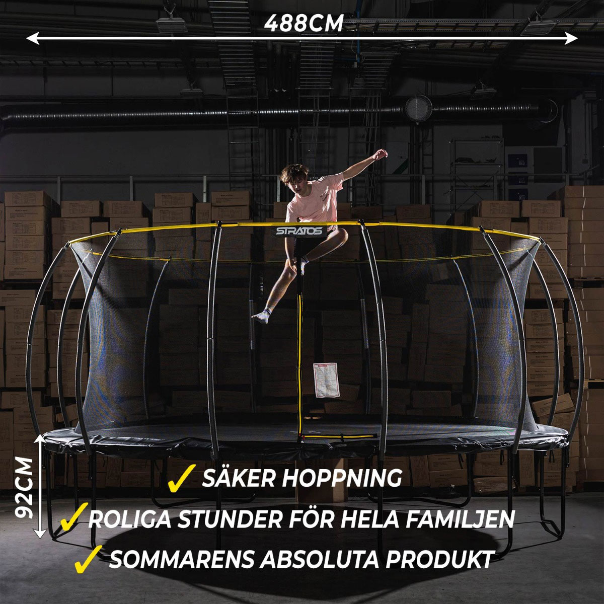 Studsmatta Stratos med Skyddsnät