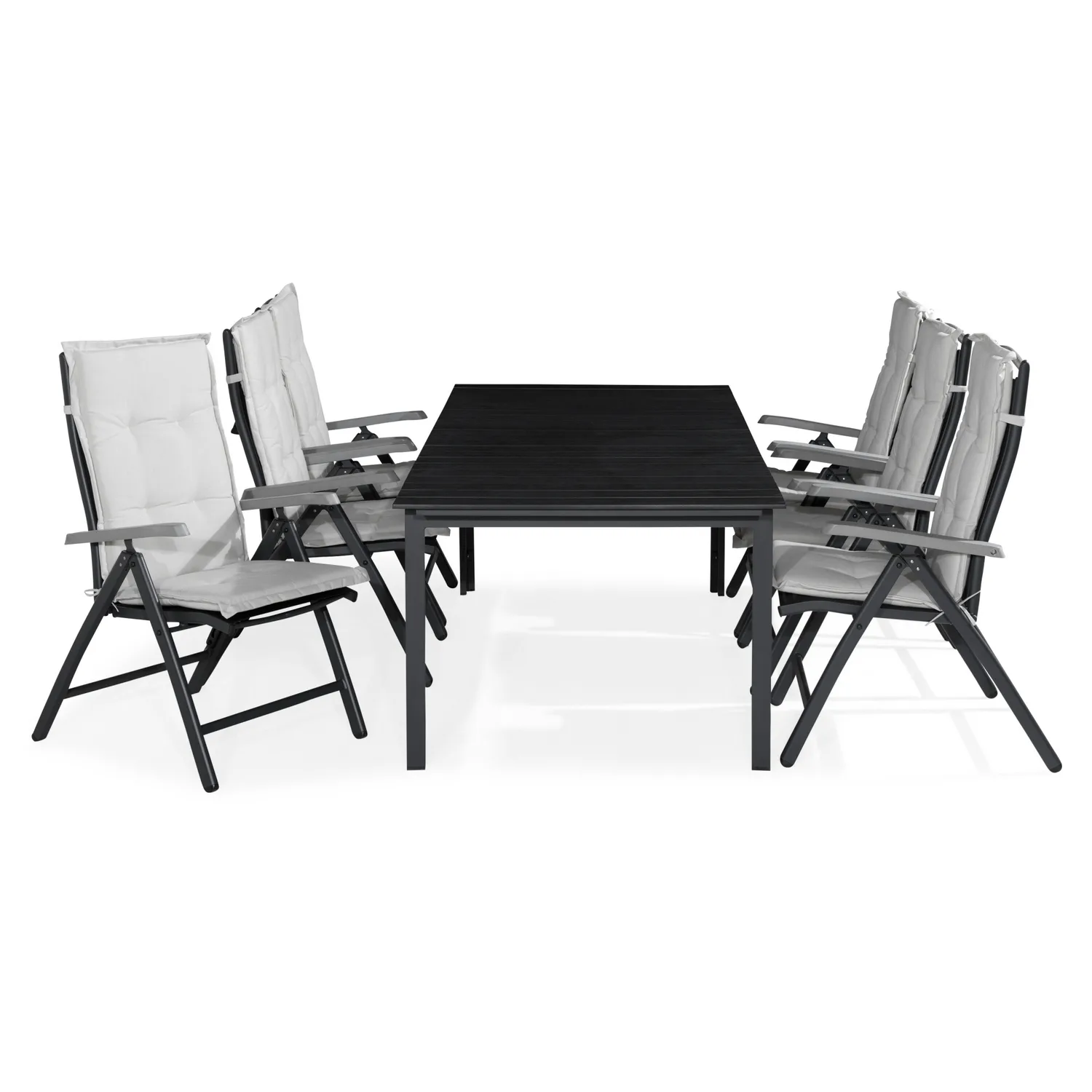 Matgrupp Comfort Garden Tunis 205x90 med 6 Positionsstolar Monaco Lyx och Dyna