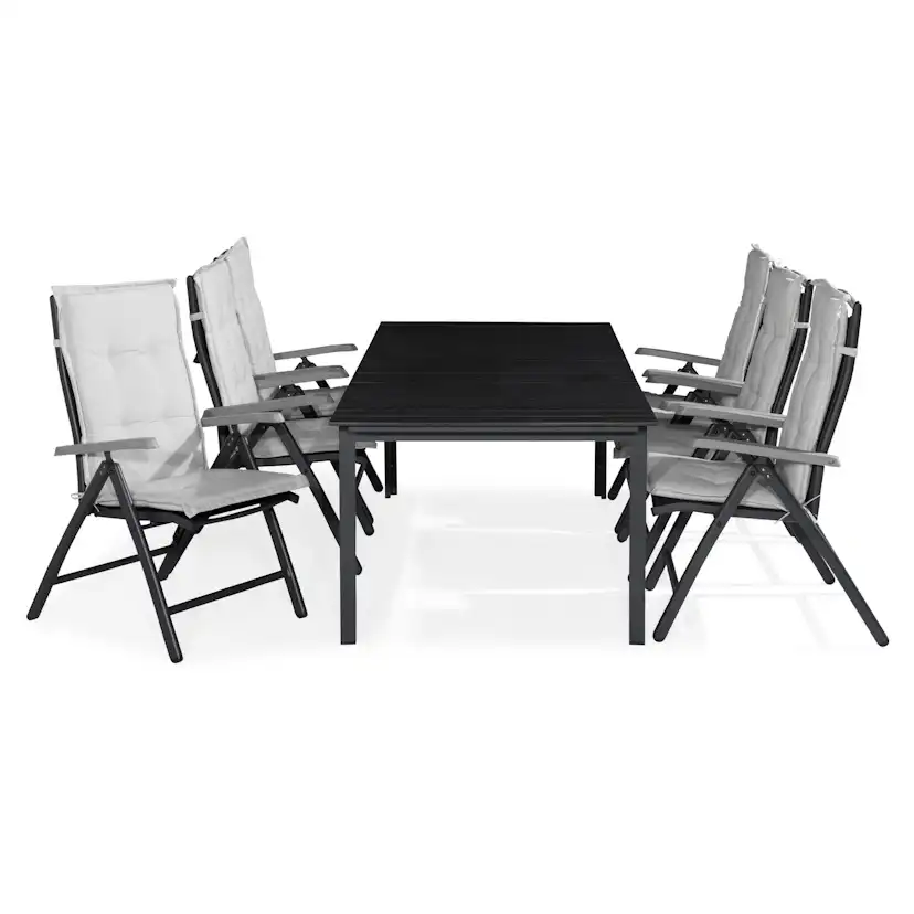 Matgrupp Comfort Garden Tunis 205x90 med 6 Positionsstolar Monaco Lyx och Dyna