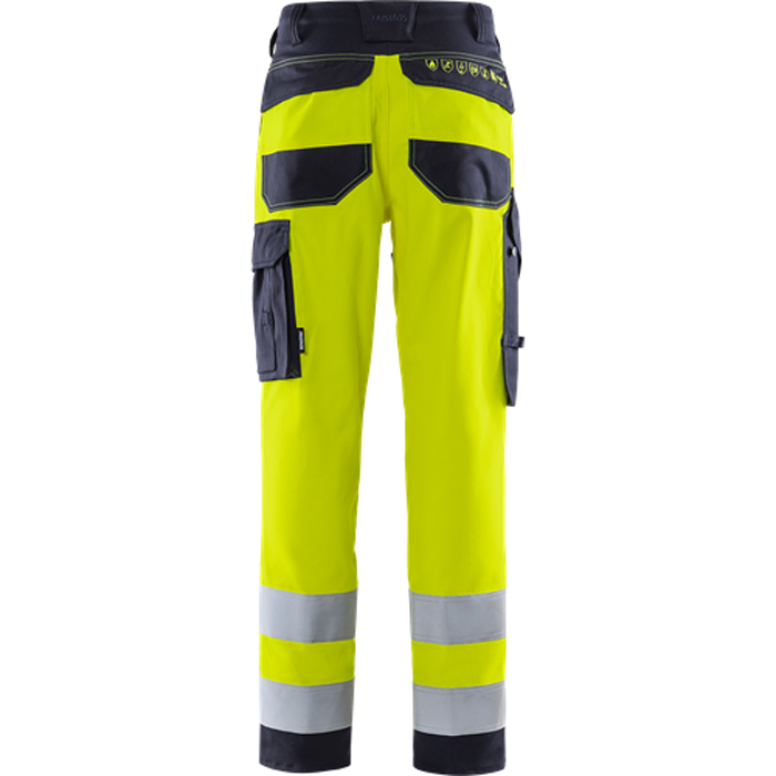 Flamestat byxa stretch 2161 ATHF, kl 2 Storlek: D108, Gul/Marinblå