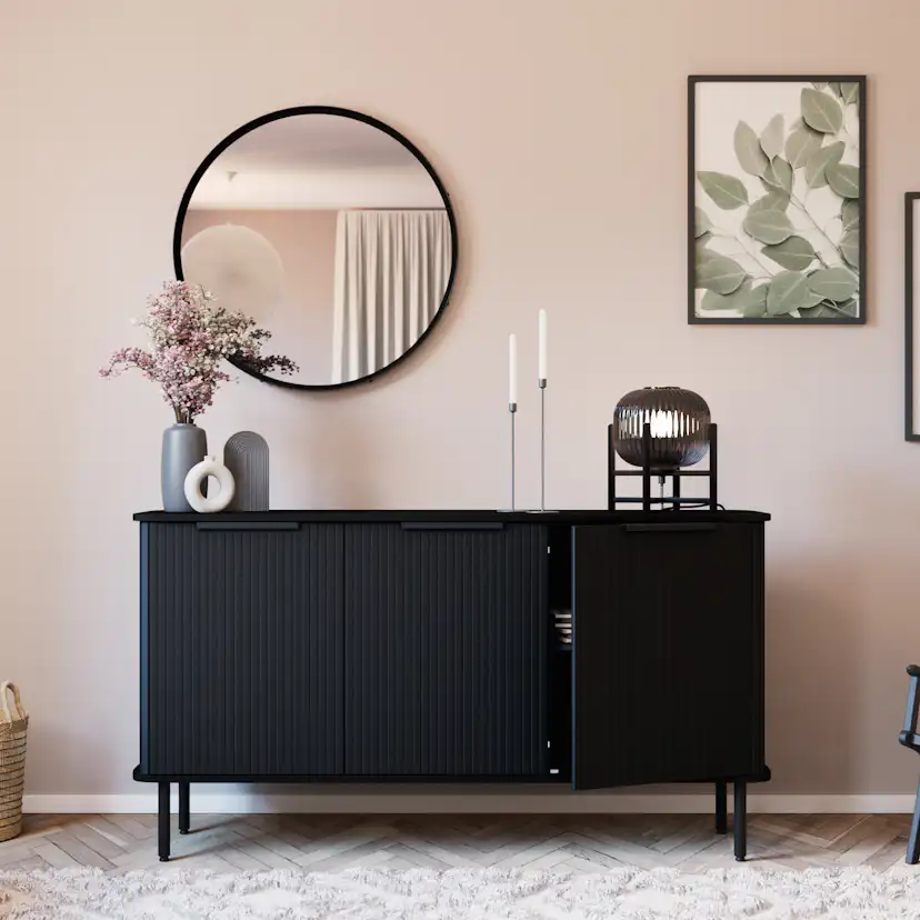 Sideboard Bark Kopparbo Ribbad med Förvaring 160cm