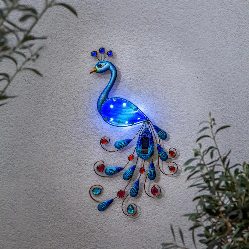 Solcellsdekoration Star Trading Vägg Peacock Twilight