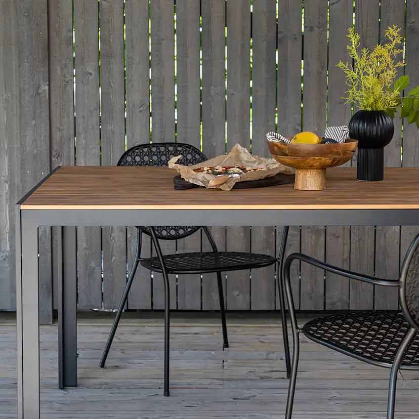 Break Diningtable Alumnium - Black / Nature Rectangular 90*1 Natur