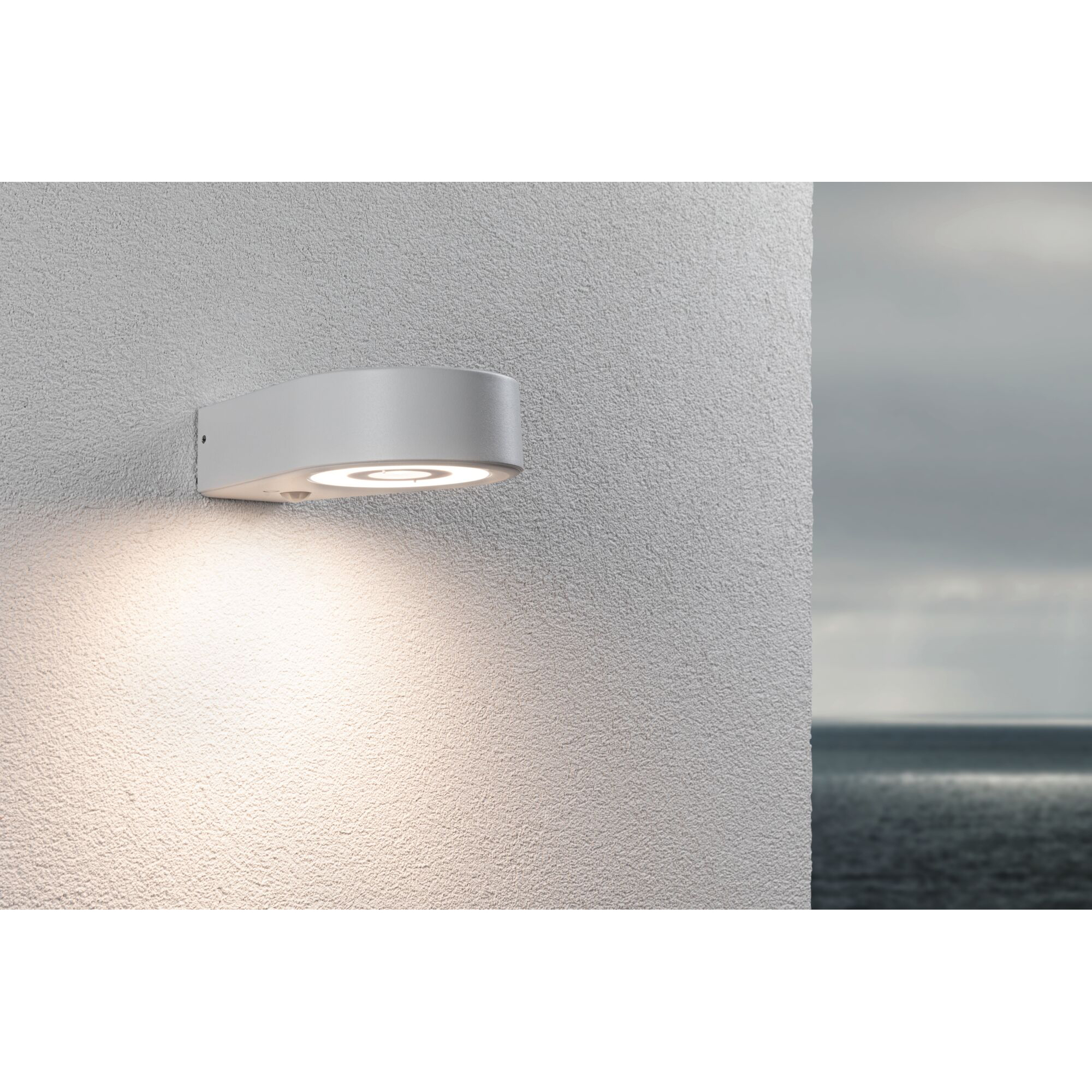 Fasadbelysning LED Paulmann Silma med Skymningsstyrd rörelsedetektor IP44 230V Färg: Vit