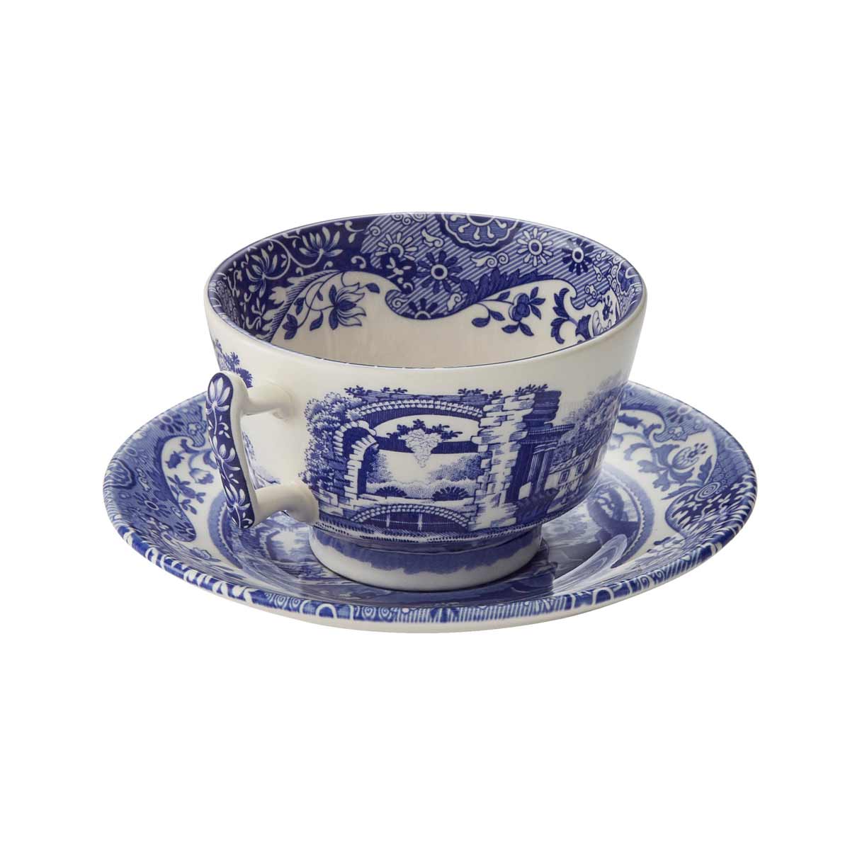 Frukostkopp Spode Blue Italian med Fat