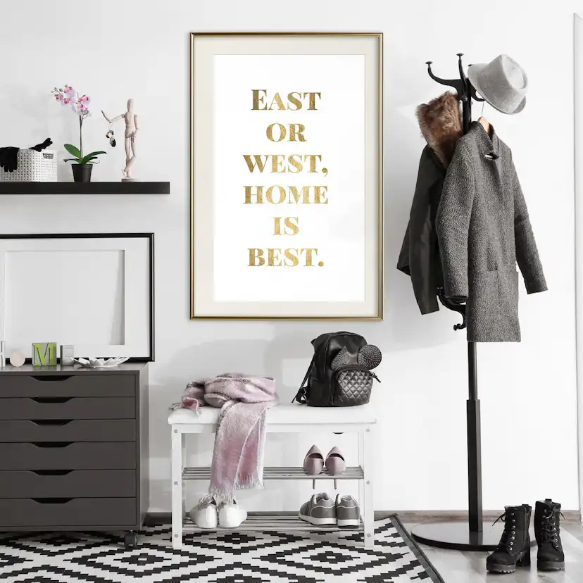 Poster Artgeist Affisch Gold Home Is Best