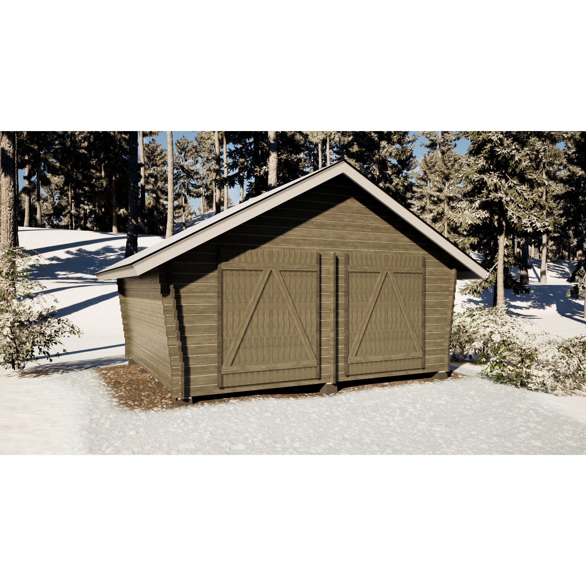 Timmerförråd LP Garden U-XL (20m²) Lutande Tät Vägg