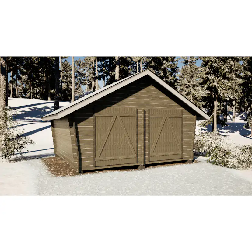 Timmerförråd LP Garden U-XL (20m²) Lutande Tät Vägg