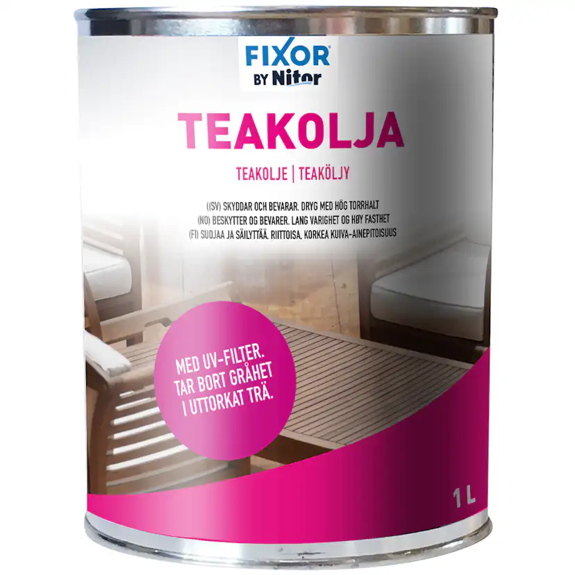 Teakolja Fixor By Nitor 1 Liter