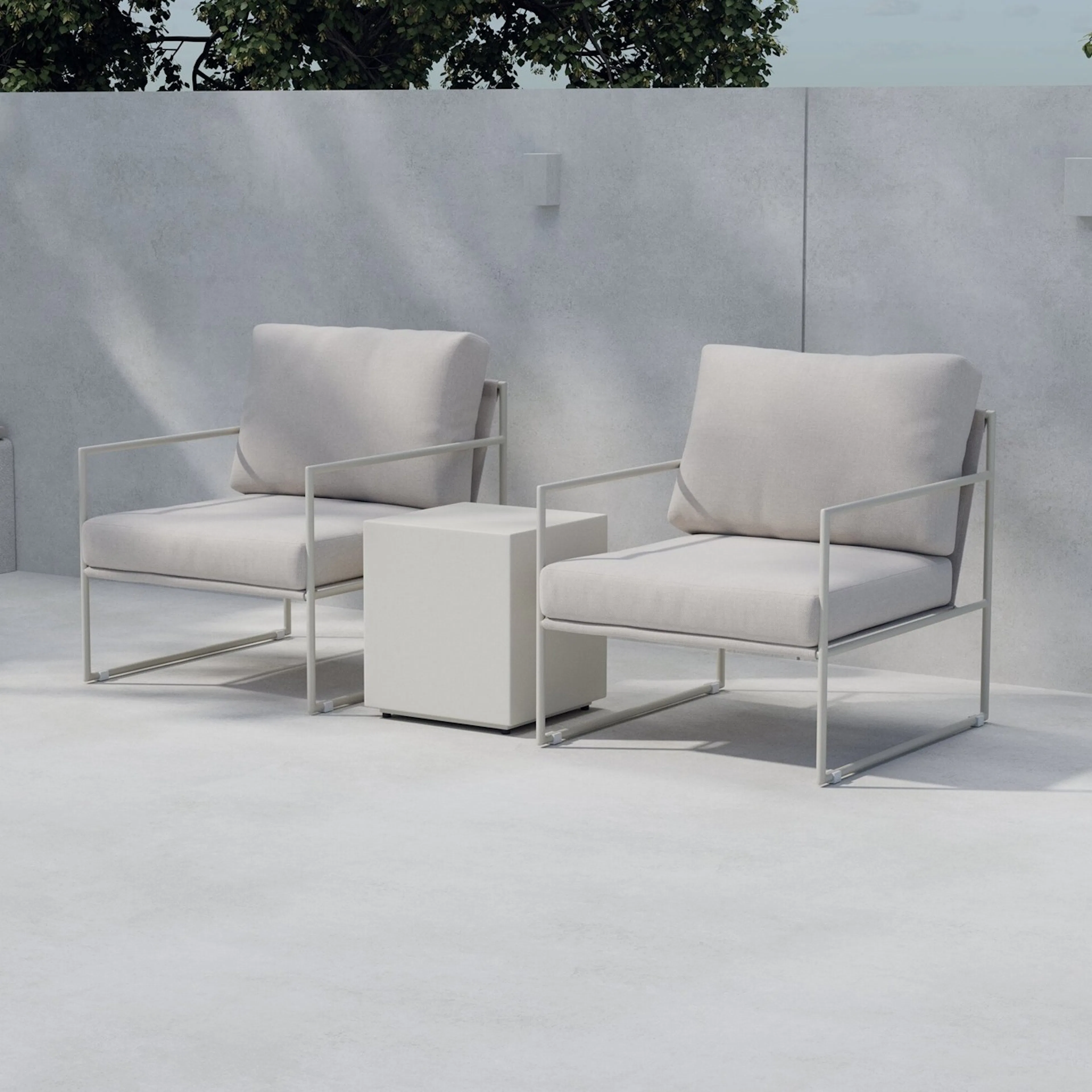 Loungeset Venture Home Lissabon 2st Fåtöljer med Sidobord Utomhus