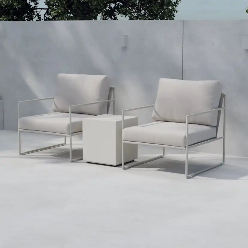 Loungeset Venture Home Lissabon 2st Fåtöljer med Sidobord Utomhus