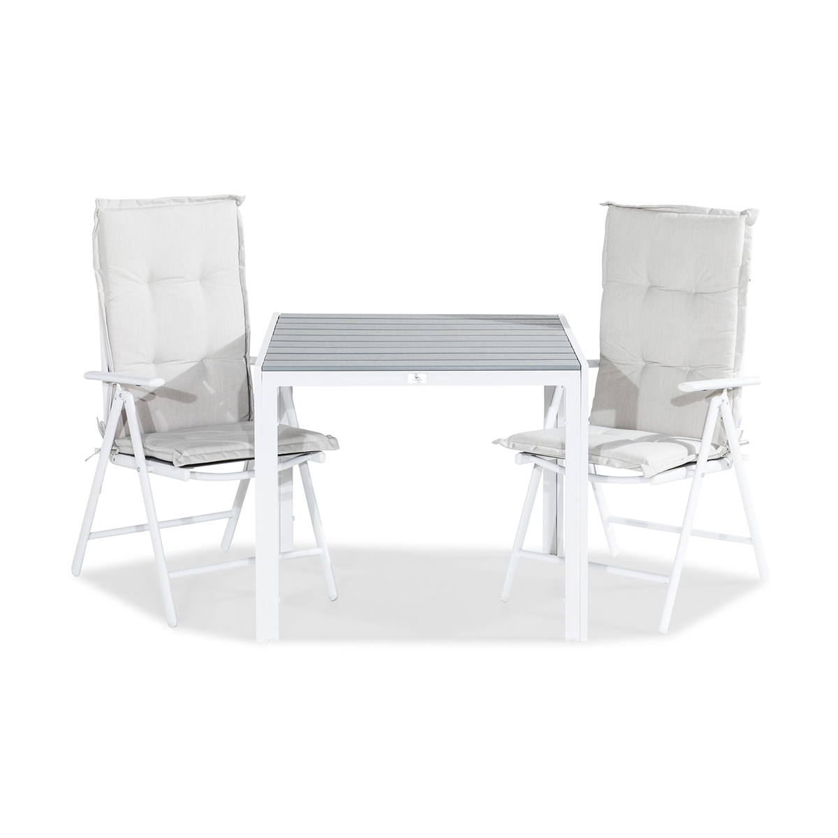 Trädgårdsgrupp Comfort Garden Tunis Matgrupp Utomhus 90x90 + 2 Maggie Positionsstol m Dyna