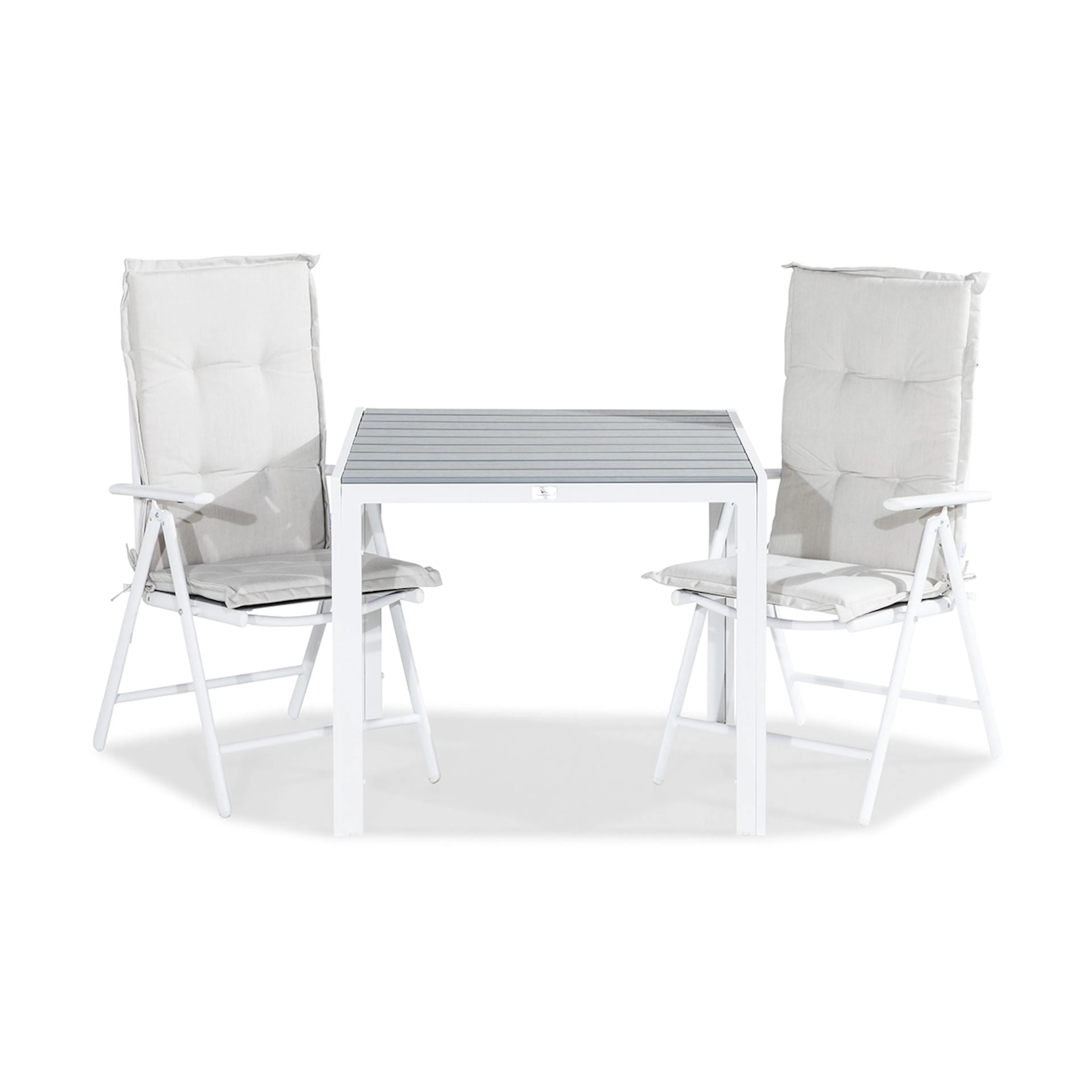 Trädgårdsgrupp Comfort Garden Tunis Matgrupp Utomhus 90x90 + 2 Maggie Positionsstol m Dyna