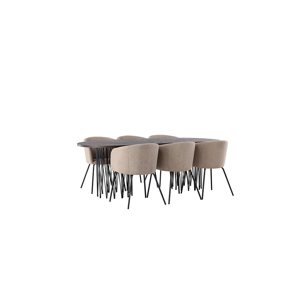 Matgrupp furniture/fashion Stone med 6 Berit Stolar