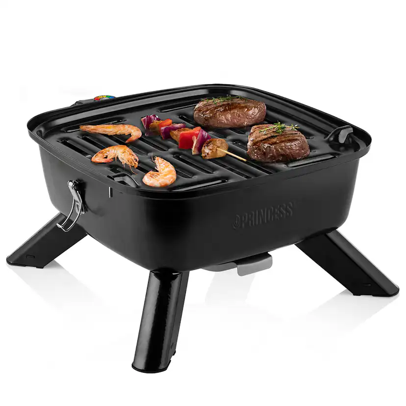 Bärbar Hybridgrill Princess 2-i-1 Elektrisk Eller Kol