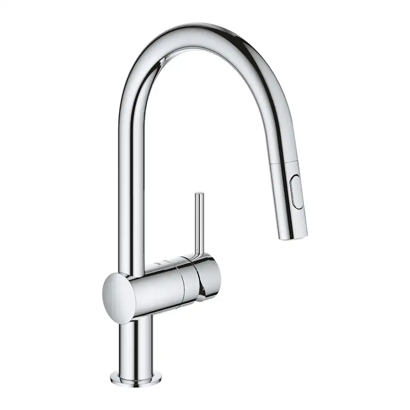 Köksblandare Grohe Minta C-pip Engreppsblandare Krom Svängbar & Utdragbar Pip
