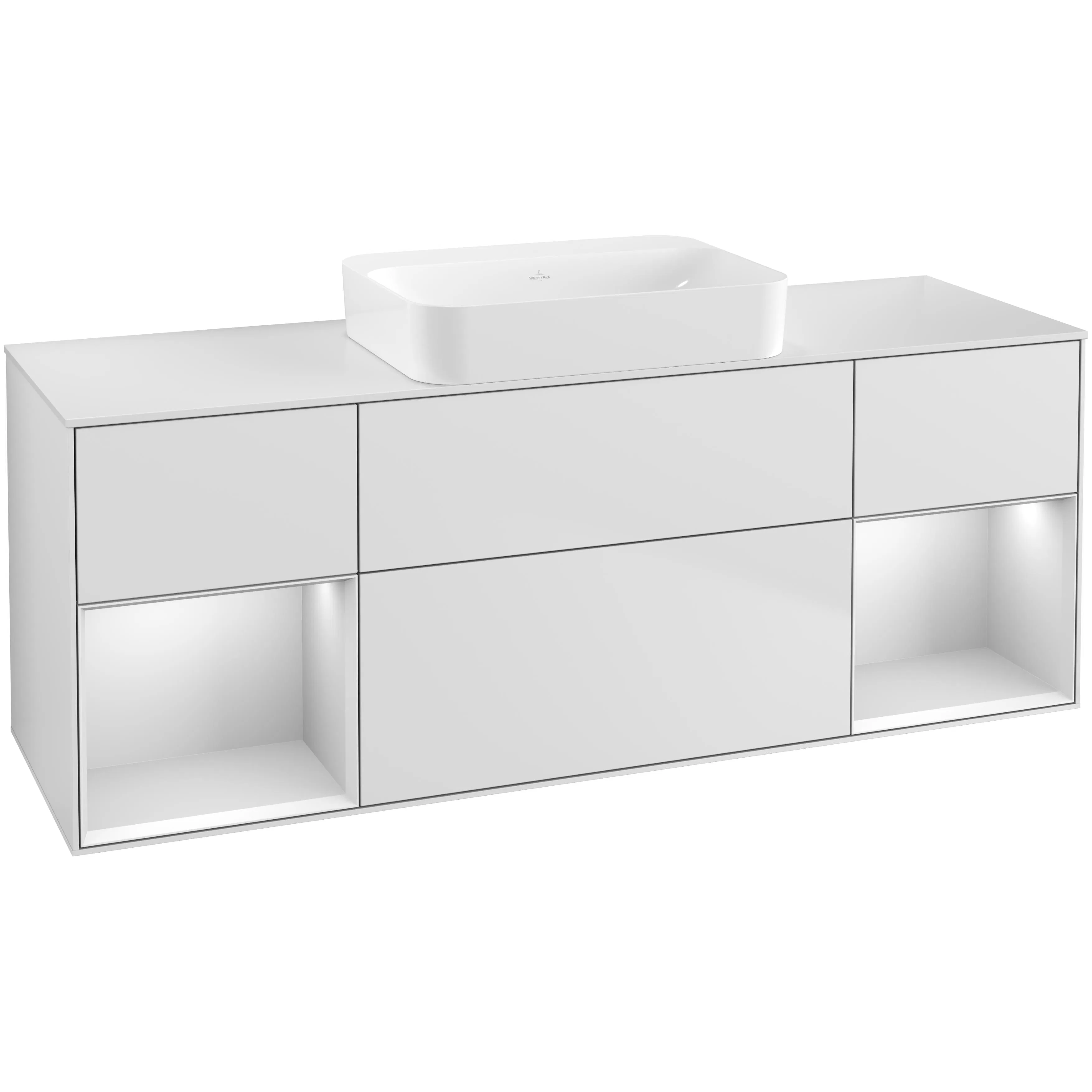 Tvättställsskåp Villeroy & Boch Finion med Två Hyllor och Bänkskiva för Fristående Tvättställ
